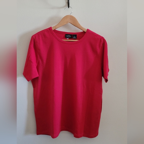 Sonoma Basic Cotton Crewneck Short Sleeved Tshirt, Women's XL, Red - Picture 1 of 7